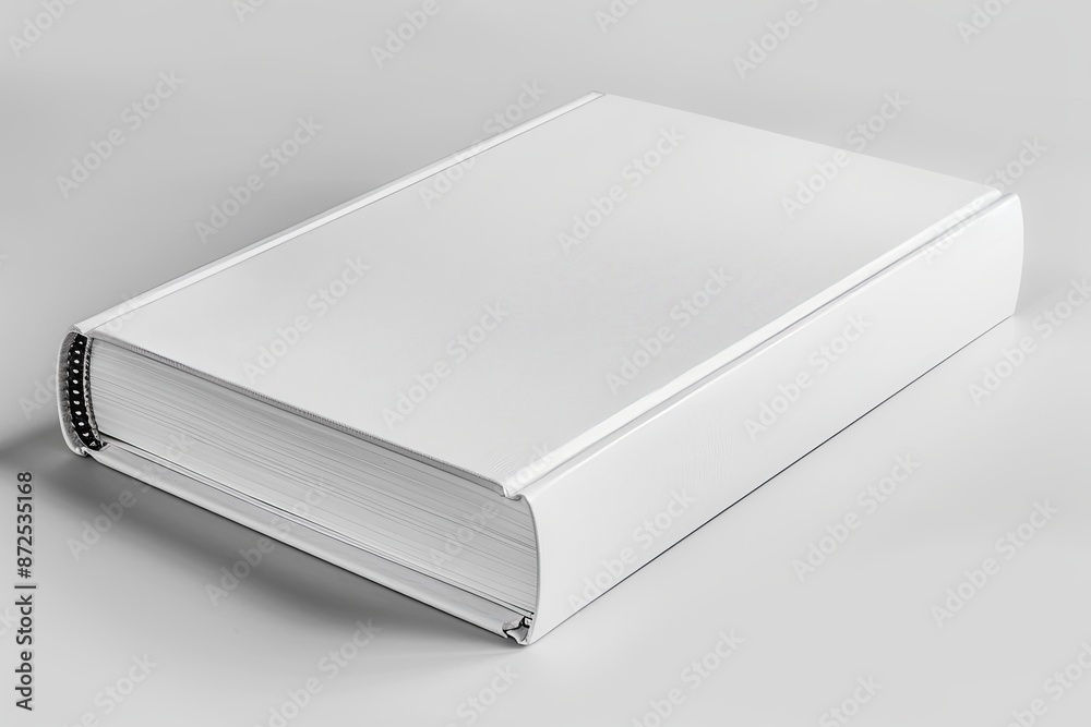 White book cover mockup on isolated white background created with generative AI
