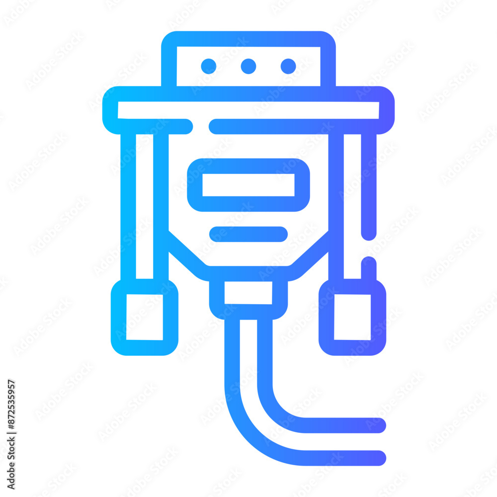 vga cable Line Gradient Icon vga cable Line Gradient Icon
