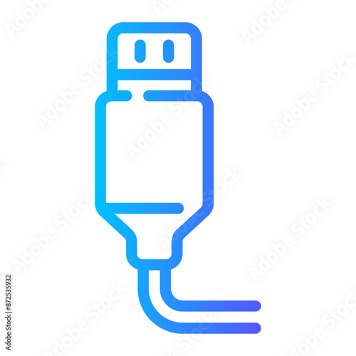 usb port Line Gradient Icon