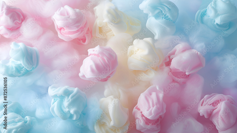 Obraz premium Pink cotton candy backdrop with abstract blurred colors ,generative ai