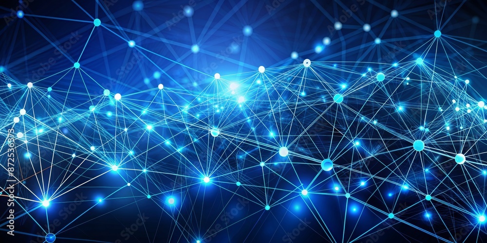 Abstract Blue Network Connection Technology Background Abstract Blue Network Connection Technology Background