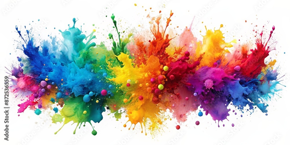 Fototapeta premium Abstract Colorful Paint Explosion - Rainbow Splatter Art