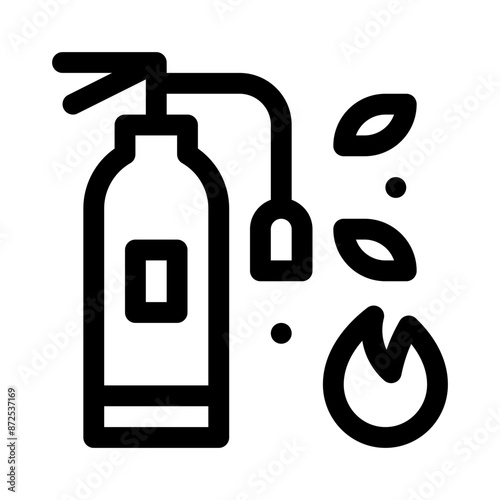 fire extinguish line icon