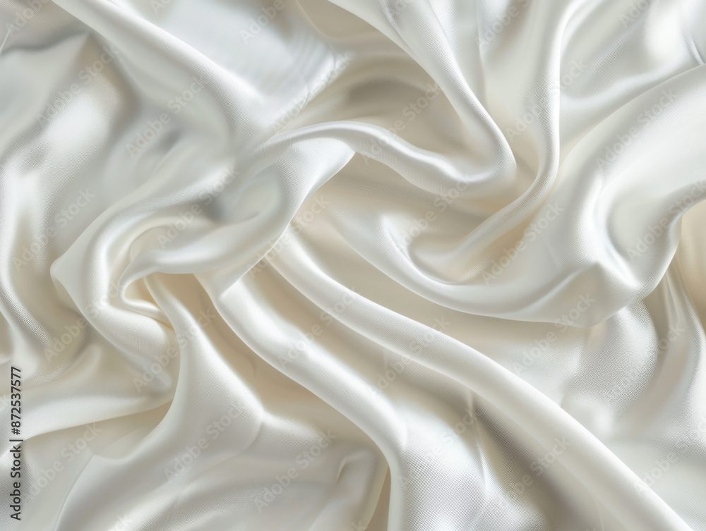 Fototapeta premium Smooth white fabric texture with gentle creases, providing a soft and elegant feel