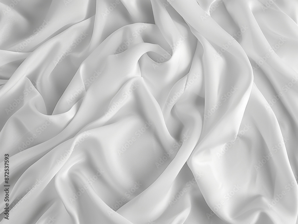 Smooth white fabric texture with gentle creases, providing a soft and elegant feel Smooth white fabric texture with gentle creases, providing a soft and elegant feel