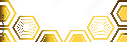 golden hexagon frame bottom decoration