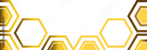 golden hexagon frame bottom decoration