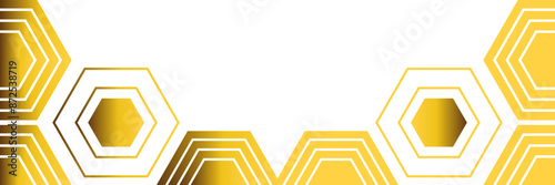 golden hexagon frame bottom decoration