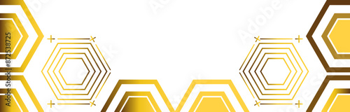 golden hexagon frame bottom decoration