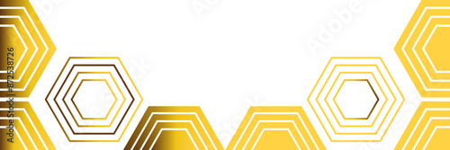 golden hexagon frame bottom decoration