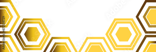 golden hexagon frame bottom decoration