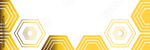 golden hexagon frame bottom decoration
