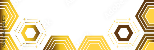 golden hexagon frame bottom decoration