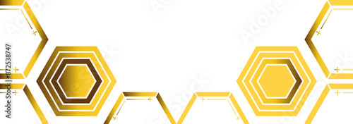 golden hexagon frame bottom decoration