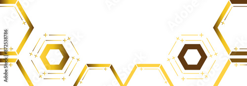 golden hexagon frame bottom decoration