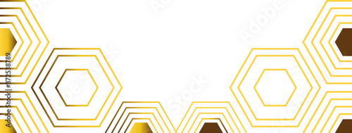 golden hexagon frame bottom decoration