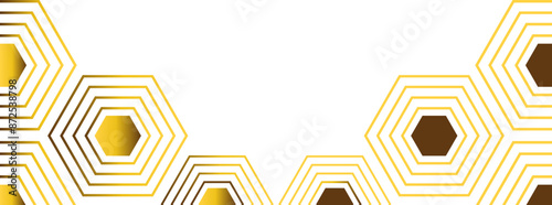 golden hexagon frame bottom decoration