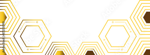golden hexagon frame bottom decoration