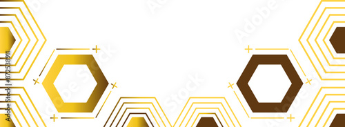 golden hexagon frame bottom decoration