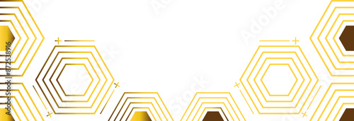 golden hexagon frame bottom decoration