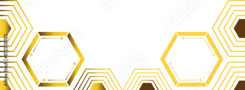 golden hexagon frame bottom decoration