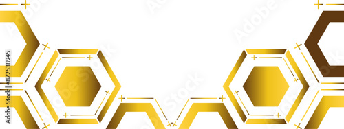 golden hexagon frame bottom decoration
