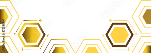 golden hexagon frame bottom decoration