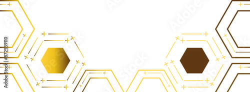 golden hexagon frame bottom decoration