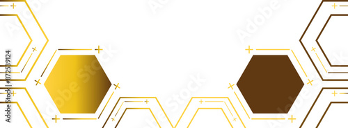 golden hexagon frame bottom decoration
