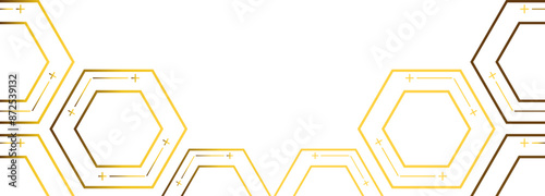 golden hexagon frame bottom decoration