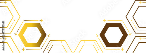 golden hexagon frame bottom decoration