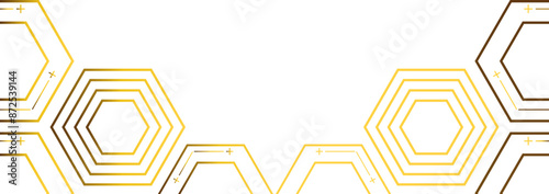golden hexagon frame bottom decoration