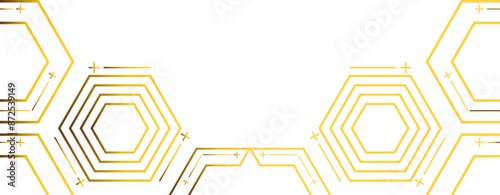 golden hexagon frame bottom decoration