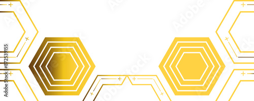 golden hexagon frame bottom decoration