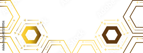 golden hexagon frame bottom decoration