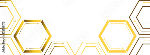 golden hexagon frame bottom decoration