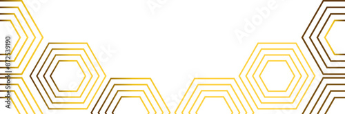 golden hexagon frame bottom decoration