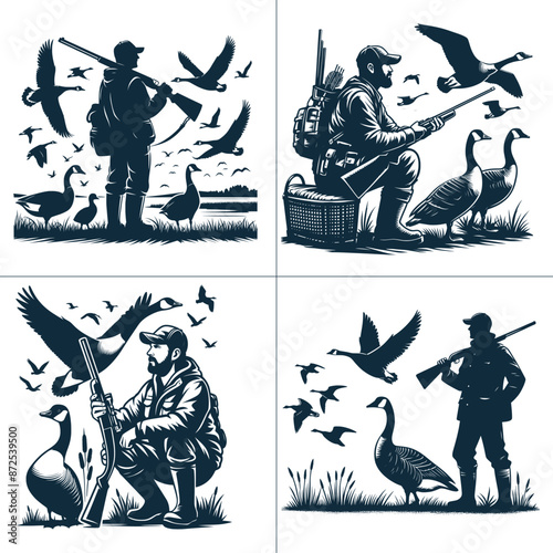 Goose Hunting Vector , Father Day , Hunter Dad , Huck Hunting Vector , Hunting Life Vector