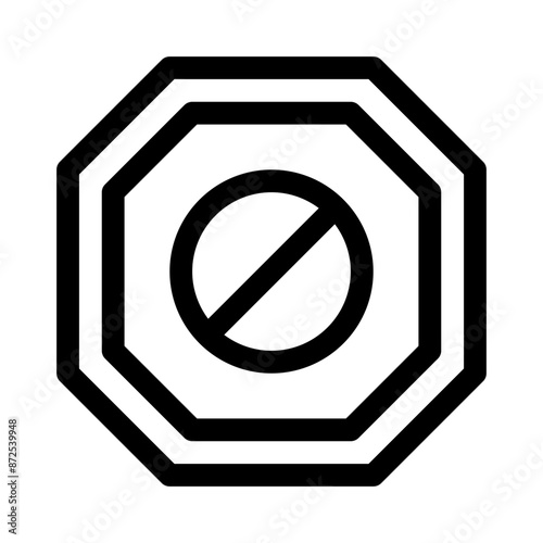 stop sign line icon