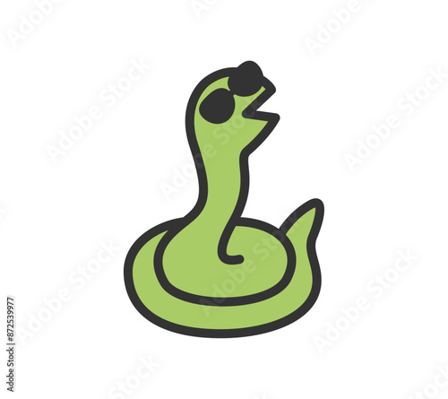 サングラスをかけたへびのイラスト
