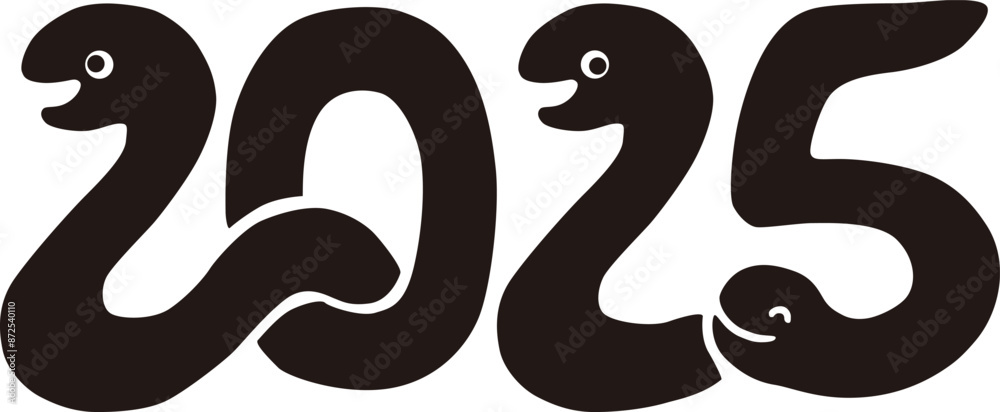 Obraz premium 「2025」の年賀状数字素材