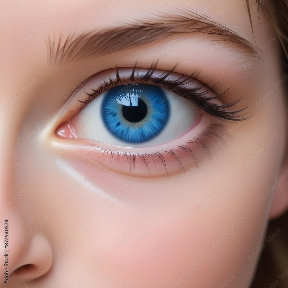 Blue eye watching you with a piercing gaze Blue eye watching you with a piercing gaze