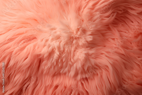 Texture Douce et Pelucheuse aux couleurs Pantone 2024 - Fourrure PANTONE 13-1023 Peach Fuzz espace négatif copyspace © Noble Nature