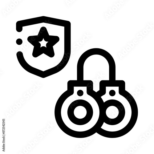 handcuffs line icon photo