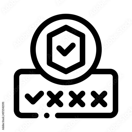 security token line icon