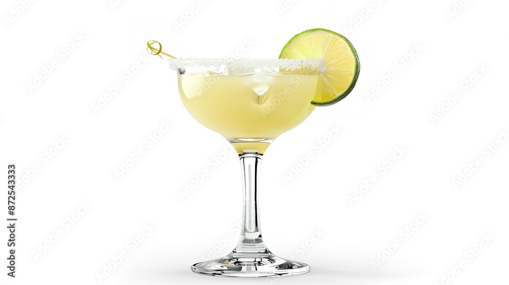 Traditional Margarita Cocktail Isolated on White Background Traditional Margarita Cocktail Isolated on White Background