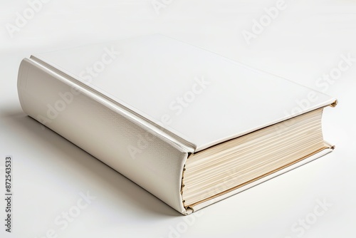 White book cover mockup on isolated white background created with generative AI © dendyh7