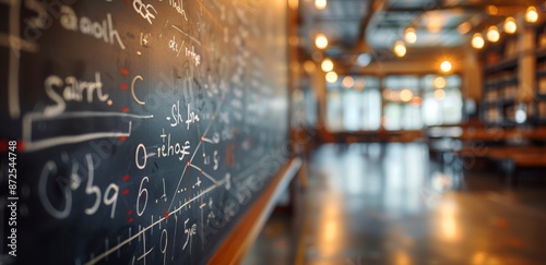 Abstract Mathematical Equations Displayed On A Digital Screen At Night