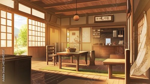 日本の古民家の内装1 © 雅