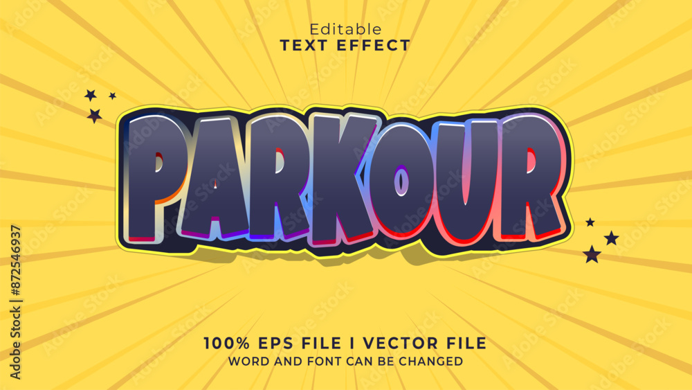 Obraz premium editable parkour text effect.typhography logo